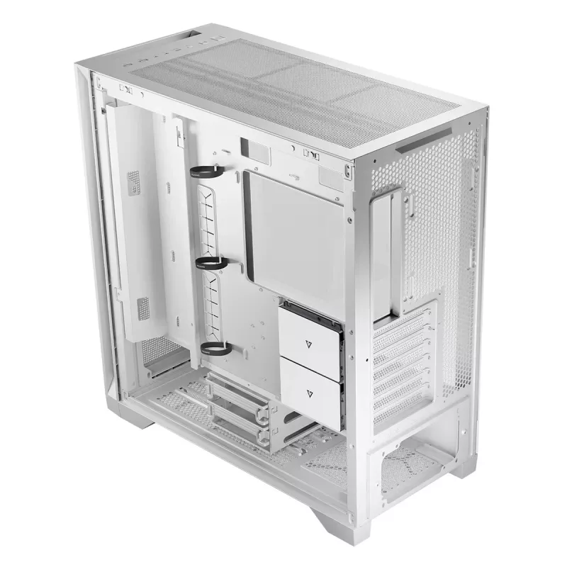 Modecom Volcano Expanse S caja de PC Midi Tower, ATX/micro-ATX/mini-ITX, cristal templado, USB-C, tarjeta gráfica de hasta 430 mm, blanca