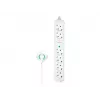 Extensión de alimentación LogiLink LPS271 1.5m 6 Tomas de CA Interior Blanco
