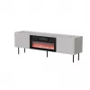 Mueble TV cama meble LUCCA 180x40x59 cm, superficie cashmere, chimenea negra