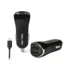 Cargador de coche 2xUSB + USB-C 2,1A negro