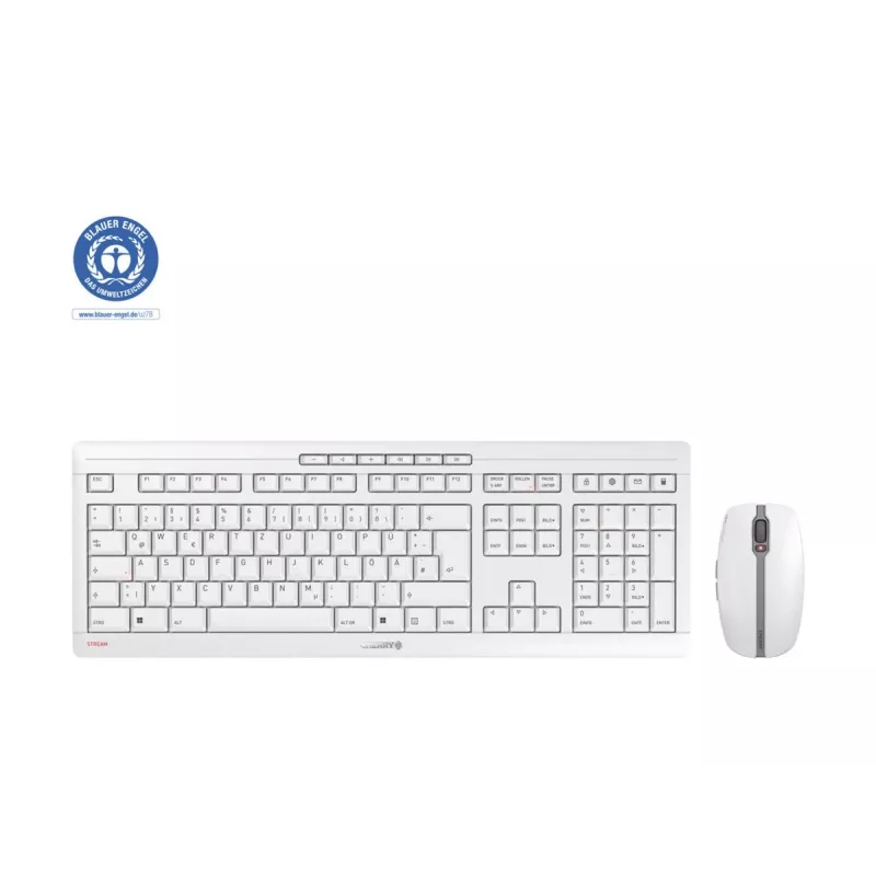 CHERRY Stream Desktop Teclado y ratón incluidos Oficina RF Wireless QWERTZ Alemán Blanco