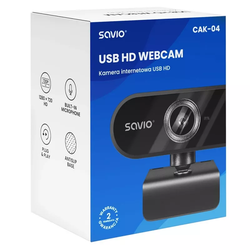 Webcam Savio CAK-04 720 MP 1280 x 720 píxeles USB negra
