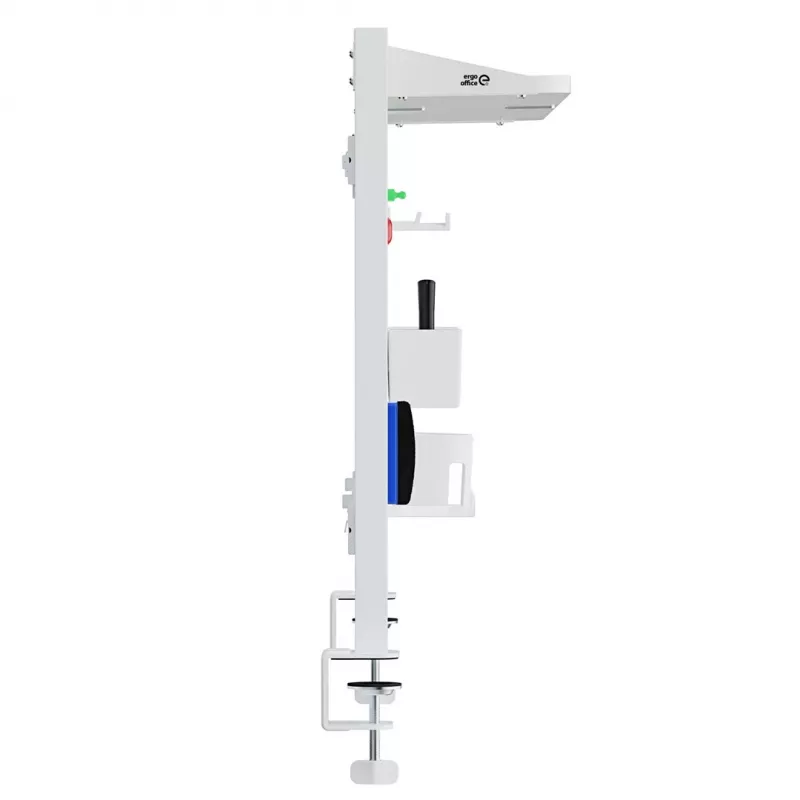 Separador de escritorio ergo office ER-301 W – panel de acero de 1116 mm de ancho con pizarra magnética, blanco, carga máx. 10 kg