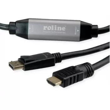 Adaptador de cable de vídeo ROLINE 11.04.5776 7.5m HDMI Type-A DisplayPort negro