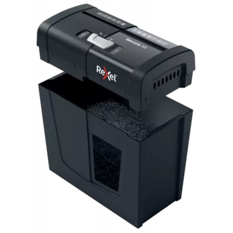 Rexel Secure X6 2020122EU destructora de papel de corte cruzado, P-4, 4x40 mm, 6 hojas, depósito de 10 l, 70 dB, negra