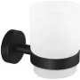 tesa 40566-00000-00 MOON negro vaso de cepillo de dientes adhesivo negro (mate), vidrio satinado (40566-00000-00)