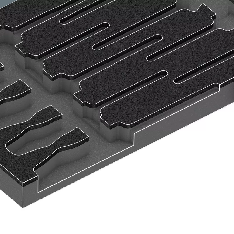 9711 Insert de espuma Juego de destornilladores VDE 1, 16 piezas negro/gris, en insert de espuma para carro de taller