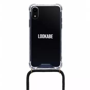 Funda con collar para teléfono Lookabe para iPhone XR, oro/negro