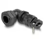 Prensaestopas DeLOCK 90° acodado PG9 negro alivio de tracción