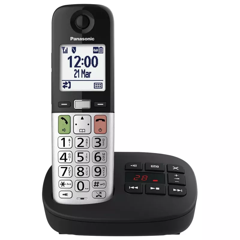 Teléfono DECT Panasonic KX-TGU430 inalámbrico, manos libres, identificación de llamadas, pantalla de 2,4