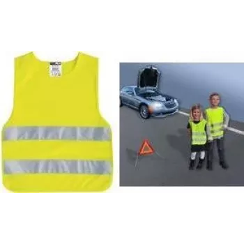 Chaleco de seguridad infantil IWH chaleco de emergencia para niños 540303, amarillo fluorescente, 100% poliéster