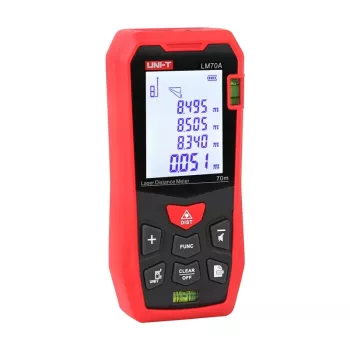 Medidor de distancia láser UNI-T LM70A – rango de medición 70 m, precisión 1 mm
