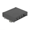 Patch panel DELOCK mini sobremesa RJ45 4 puertos Cat.6A apantallado negro, metal, 90×22×93 mm