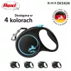 Correa retráctil flexi Black Design M — 5 m de longitud, con cinta, carga máxima 25 kg, empuñadura ergonómica