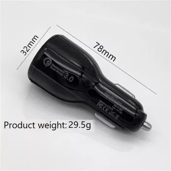 Manta MCC01QC3 cargador de coche, 2x USB, Quick Charge 3.0