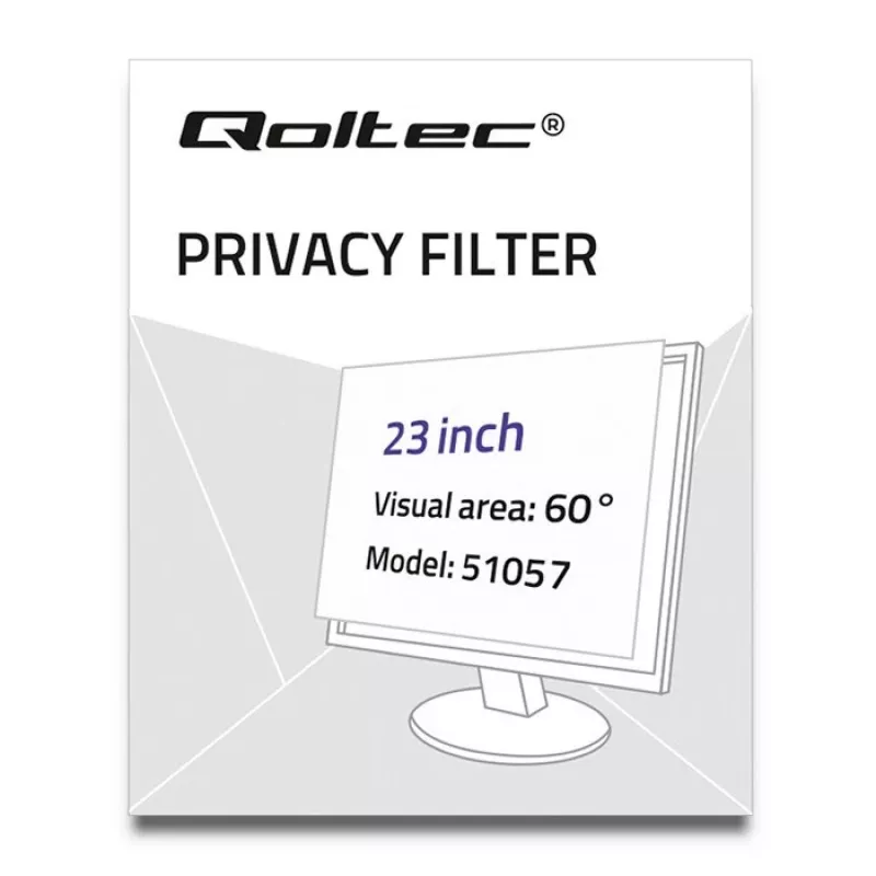 Filtro de privacidad Qoltec GDPR 23 | 16:9 | Eye Care | Panoramic