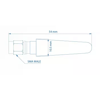 Antena móvil recta compacta TELTONIKA 003R-00281 5 dBi para dispositivos móviles e inalámbricos