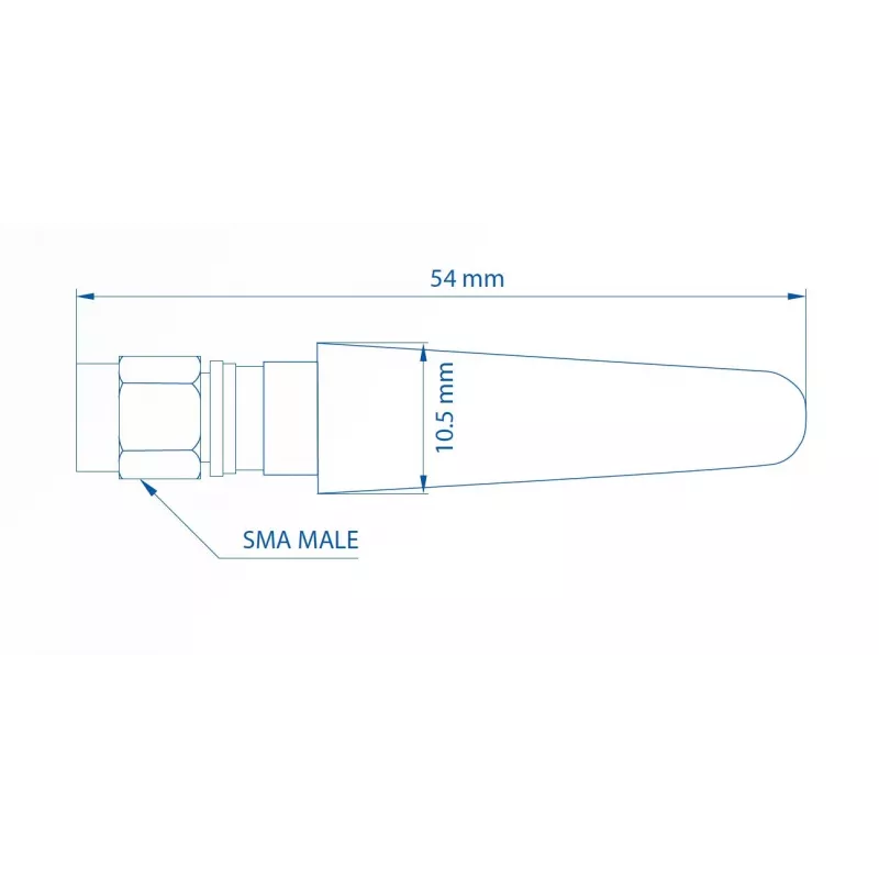 Antena móvil recta compacta TELTONIKA 003R-00281 5 dBi para dispositivos móviles e inalámbricos