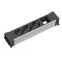 Alargador de corriente Bachmann 916.006 — 3 tomas de CA, cable de 0,2 m, carcasa de aluminio, negro/gris