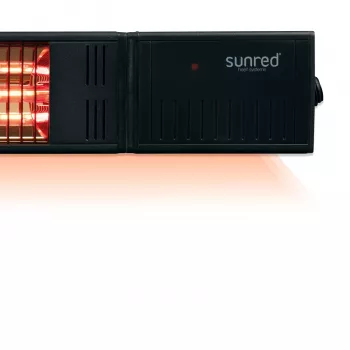 Calefactor infrarrojo SUNRED RDS-15W-B Fortuna Wall 1500 W, negro, IP55, montaje en pared