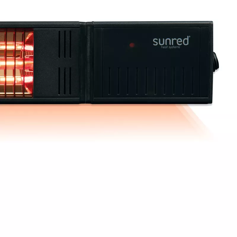 Calefactor infrarrojo SUNRED RDS-15W-B Fortuna Wall 1500 W, negro, IP55, montaje en pared