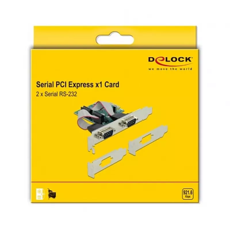Tarjeta DeLOCK PCI Express x1 a 2 x serie RS-232
