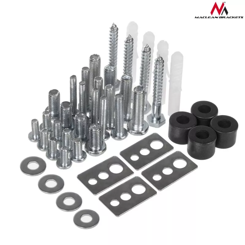 Maclean MC-760 soporte de pared para TV de 26–55 pulgadas, VESA 100×100–400×400, máx. 30 kg, inclinación ±15°, distancia a la pared 7–46 cm, metal, negro