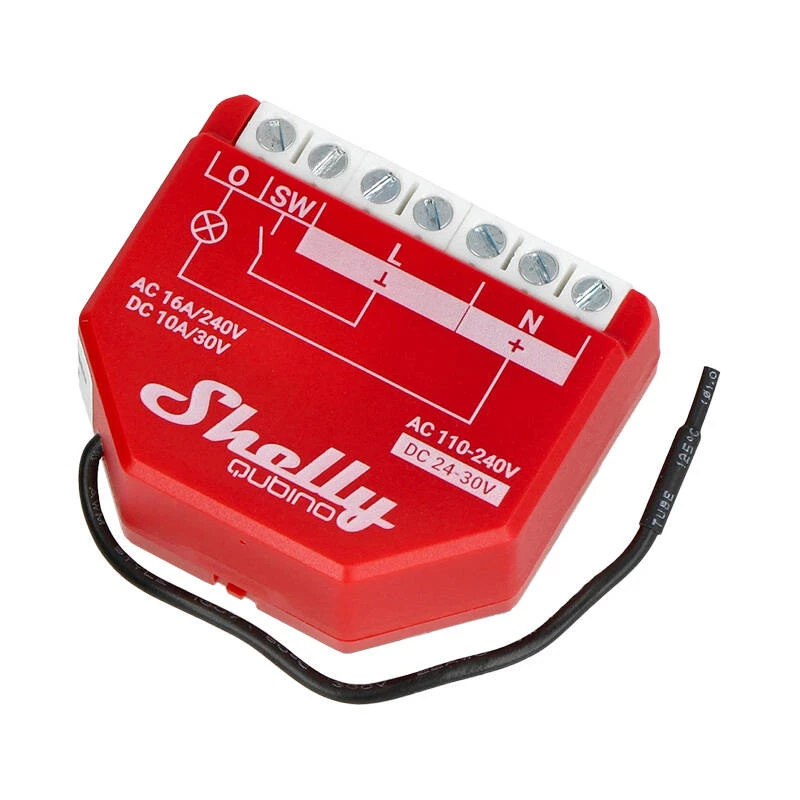 Interruptor inteligente Shelly W 1PM plástico 16A 110–240V, Z-Wave, 868,4 MHz, rojo, 42×37×16 mm