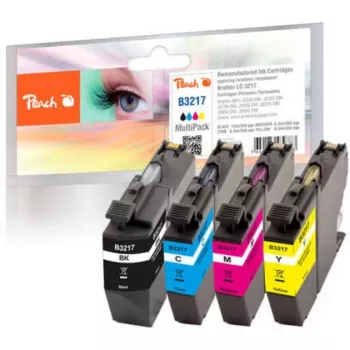 Peach multipack con chip, compatible con Brother LC-3217VALP