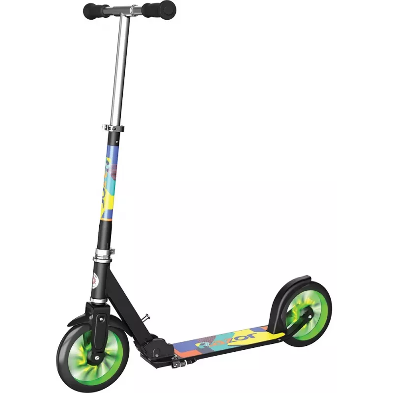 Patinete clásico Razor A5 Lux Light-Up — chasis de aluminio, ruedas de PU de 20 cm, plegable, carga máx. 100 kg