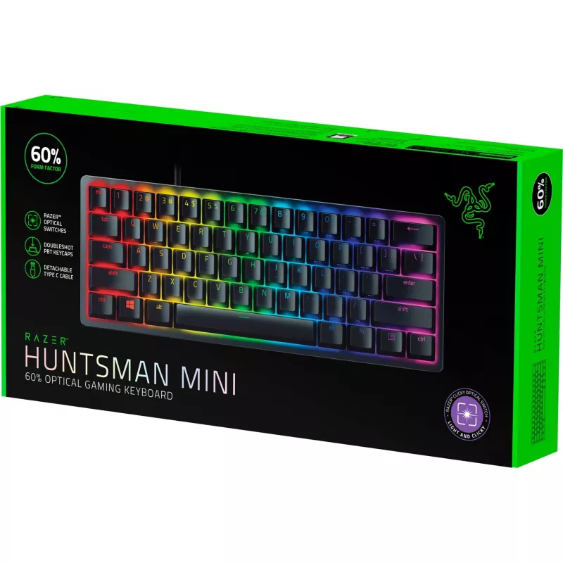 Razer Huntsman Mini teclado con interruptores ópticos Clicky morado