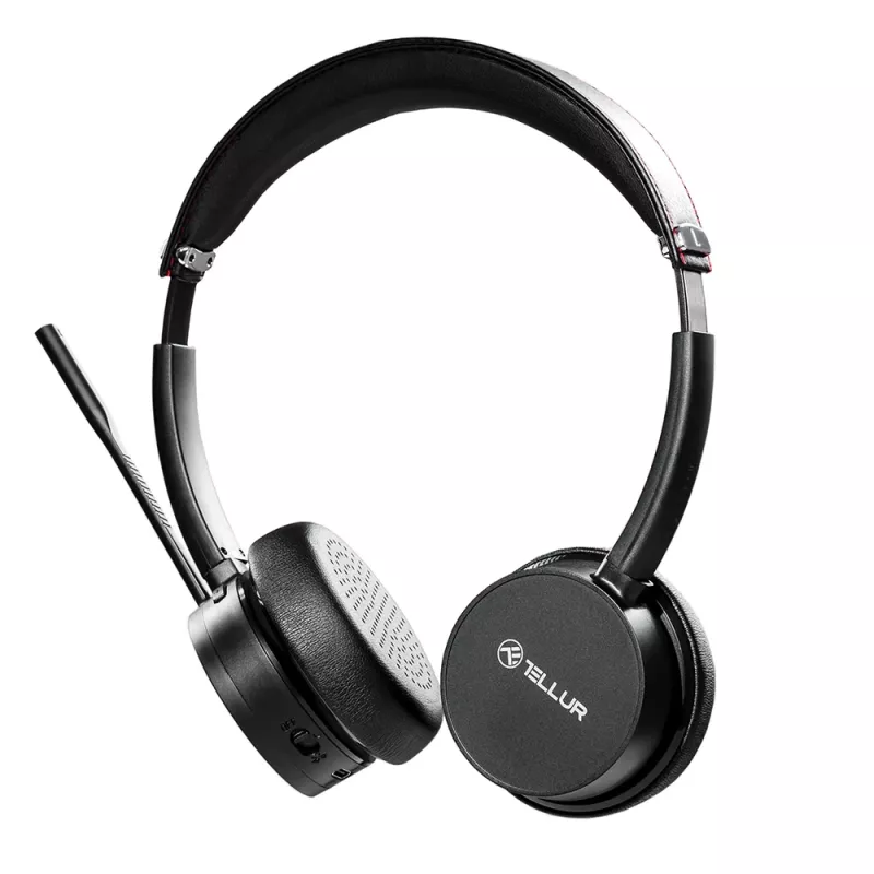Auriculares Tellur Voice Pro inalámbricos para call center negros TLL411007