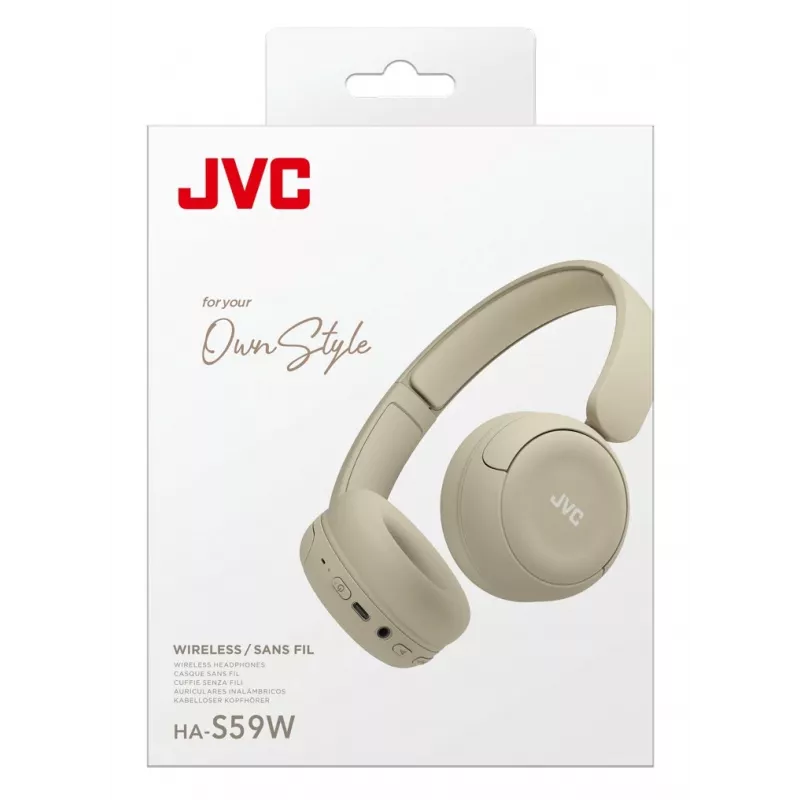 Auriculares JVC HA-S59W con cable e inalámbricos diadema música/diario USB Type-C Bluetooth beige