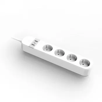 Regleta de enchufes inteligente Gembird TSL-PS-S4U-01-W 4 salidas AC 3880 W Blanco