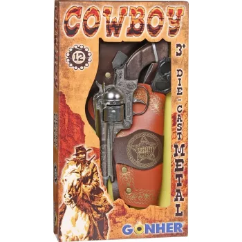 Revolver de metal Gonher con funda y cinturón