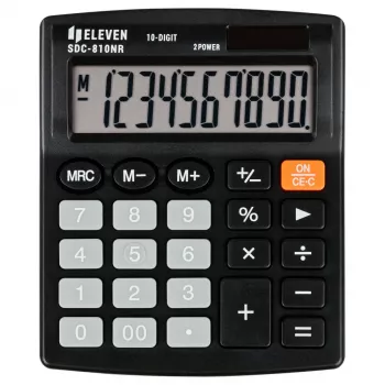 ELEVEN calculadora de oficina SDC-810NR pantalla de 10 dígitos, alimentación dual, negra