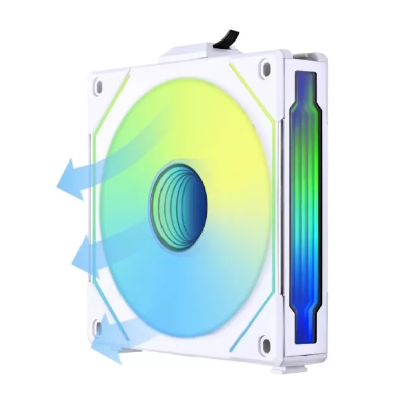 Ventilador Lian Li UNI FAN SL-INF Wireless ARGB PWM de 120 mm — blanco, sistema de ventiladores modular magnético