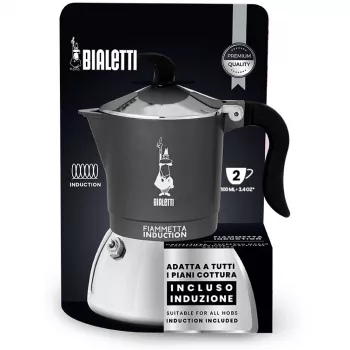 Cafetera de fogón de inducción BIALETTI FIAMMETTA 2 tazas, Gris