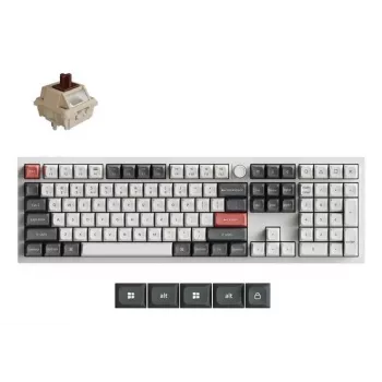 Teclado mecánico Full-Size Keychron Q6 Ultra 8K – USB, RF inalámbrico, Bluetooth, RGB, blanco