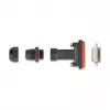 Conector hembra DeLOCK D-Sub de 15 contactos IP67 impermeable negro/naranja