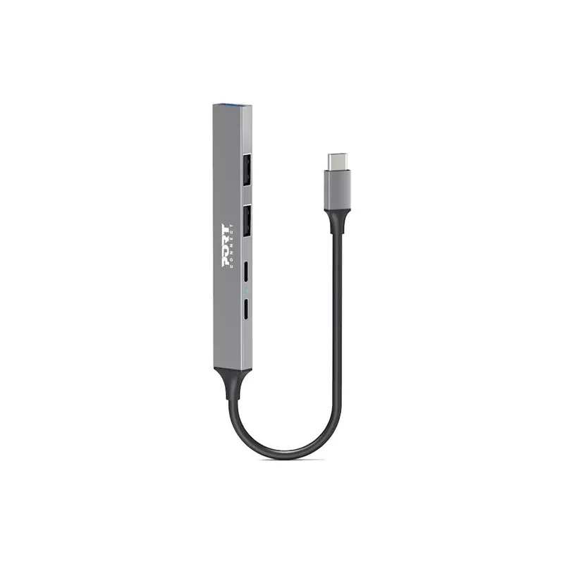 Hub USB Port Designs 900163 Type-C 5000 Mbit/s Plata