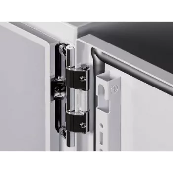 Bisagra de puerta Rittal AX 2449.010 — acabado de acero inoxidable, carcasa de zinc, 3 uds., 300 g cada una