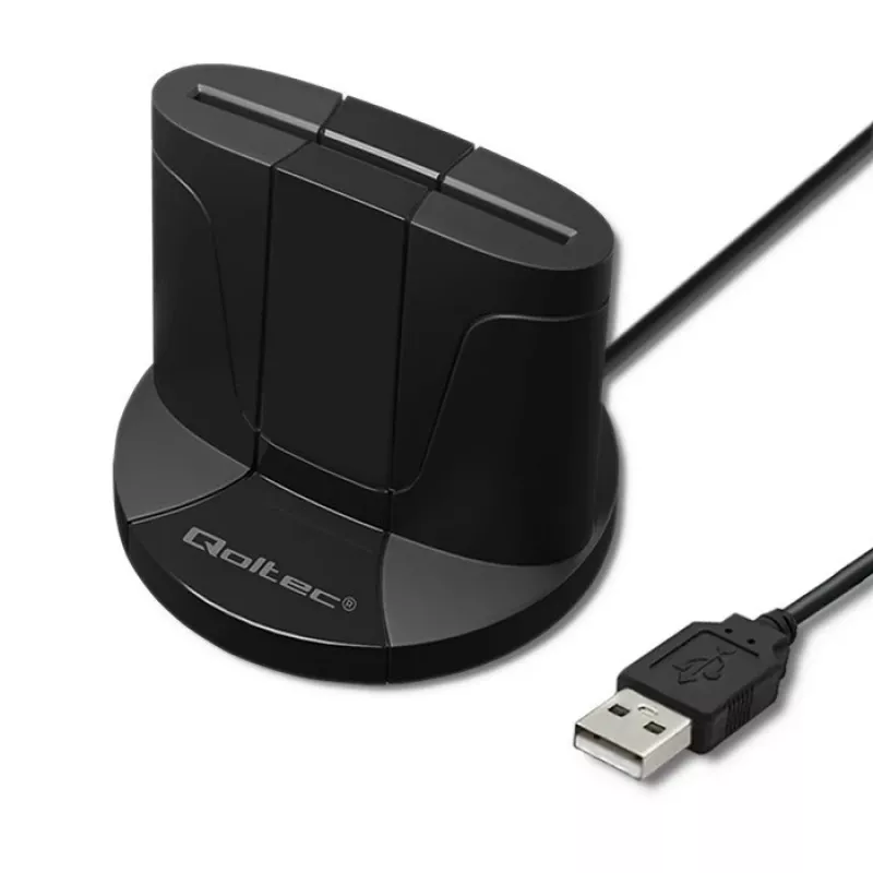 Lector de tarjetas inteligentes Qoltec 50632 USB 2.0 negro cable de 1m