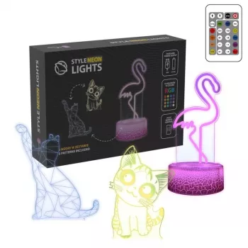 Lámpara LED de mesa/decorativa MANTA SNL119RGB luz RGB 3D animal para decoración de interiores