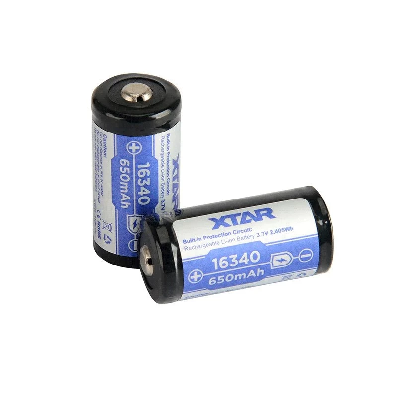 XTAR 16340 (R-CR123) batería recargable Li-ion 3,7 V 650 mAh, protegida