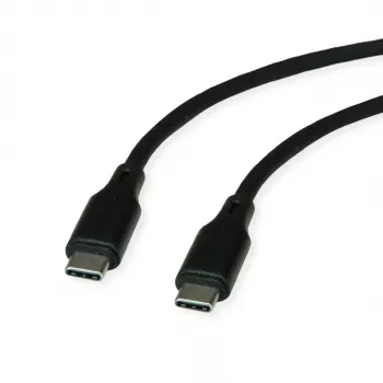 Cable ROLINE USB 2.0 C-C ST/ST silicona 60W 1m negro - Cable - Digital/Datos (11.02.9120)
