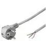 Wentronic Goobay cable de alimentación con toma de tierra en ángulo para automontaje, 2 m, gris - Type-F (Type-F, CEE 7/7) > extremos de cable sueltos (50082)
