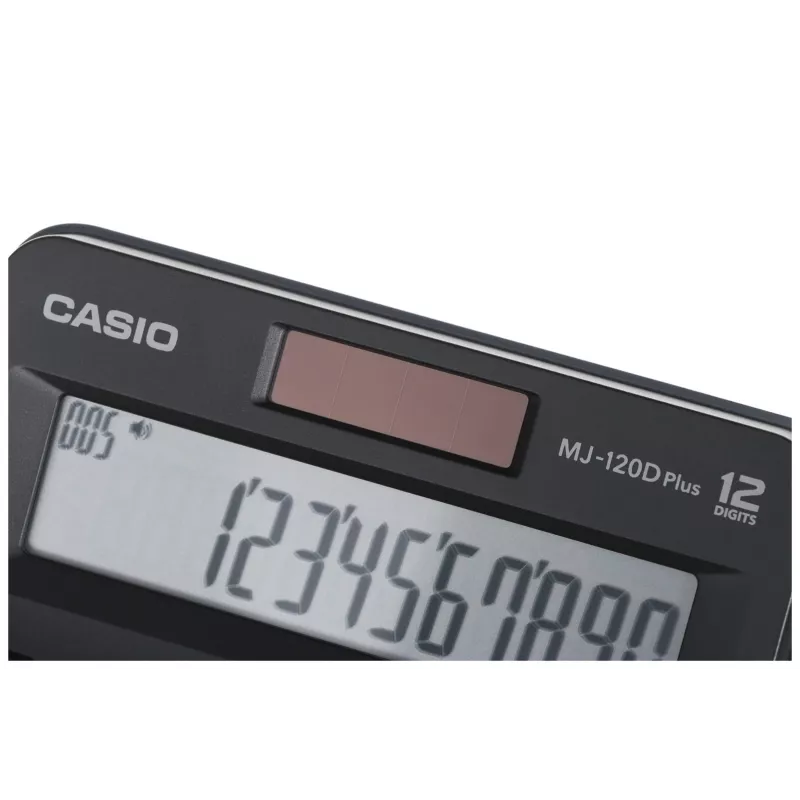 Casio MJ-120D Plus calculadora de sobremesa, 12 dígitos, con pilas/solar, negra