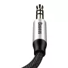 Cable de audio Baseus Yiven conector jack 3,5 mm M30 1,5 m plateado + negro