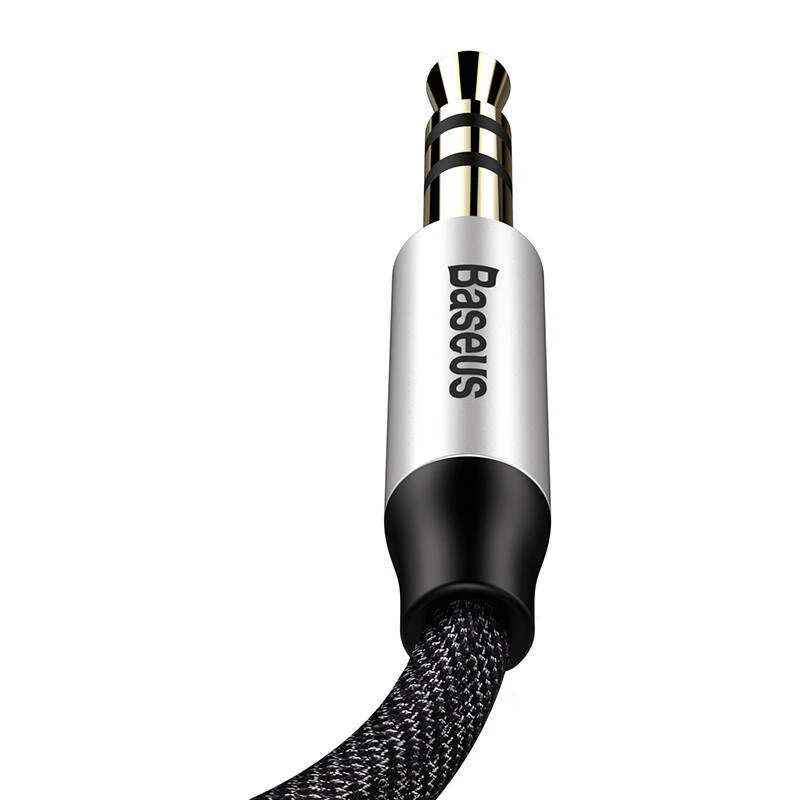 Cable de audio Baseus Yiven conector jack 3,5 mm M30 1,5 m plateado + negro